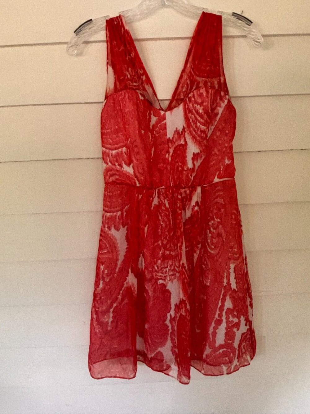 Milly red-and-white abstract floral print dress size 0